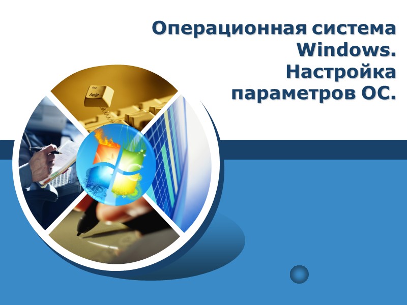 Операционная система  Windows.  Настройка  параметров ОС.